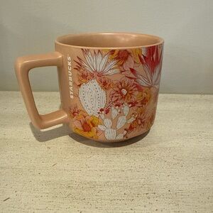 Starbucks 2019 Peach Cactus Blooming Flower 14 oz. Mug Cup